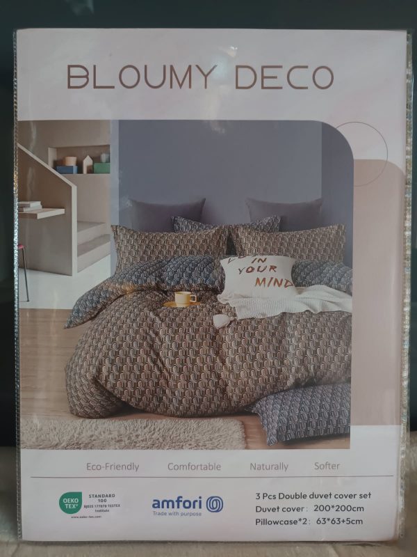 Parure de lit beige et blanc